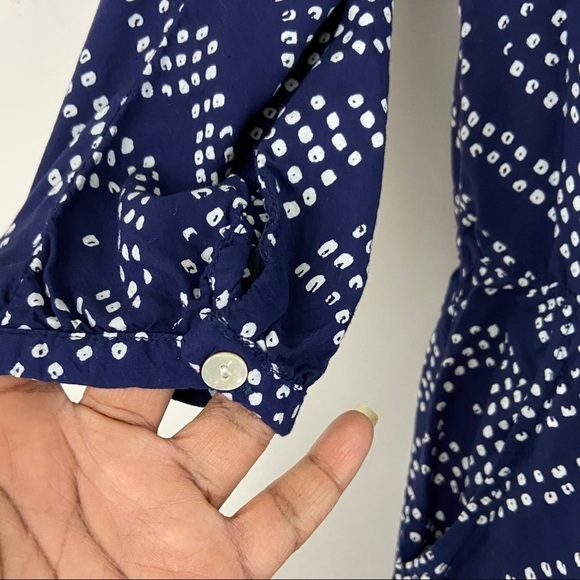 Sanctuary Blue & White Polka Dot Shibori Romper Sz S Summer Vacation - Picture 7 of 12